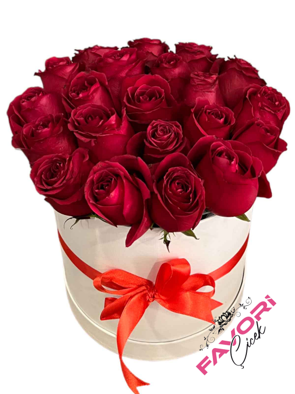 Beyaz Kutuda 21 Kırmızı Gül