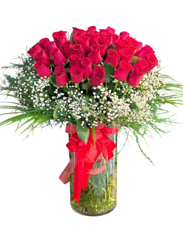 Cam Vazoda Kırmızı Gül Aranjmanı