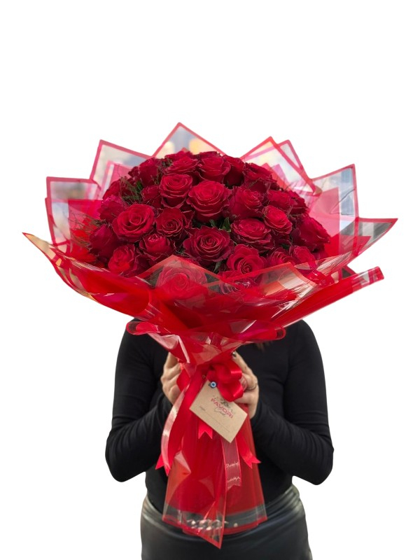 İthal Kırmızı Gül Buketi