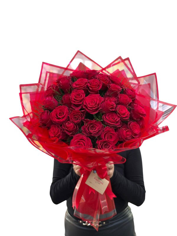 İthal Kırmızı Gül Buketi