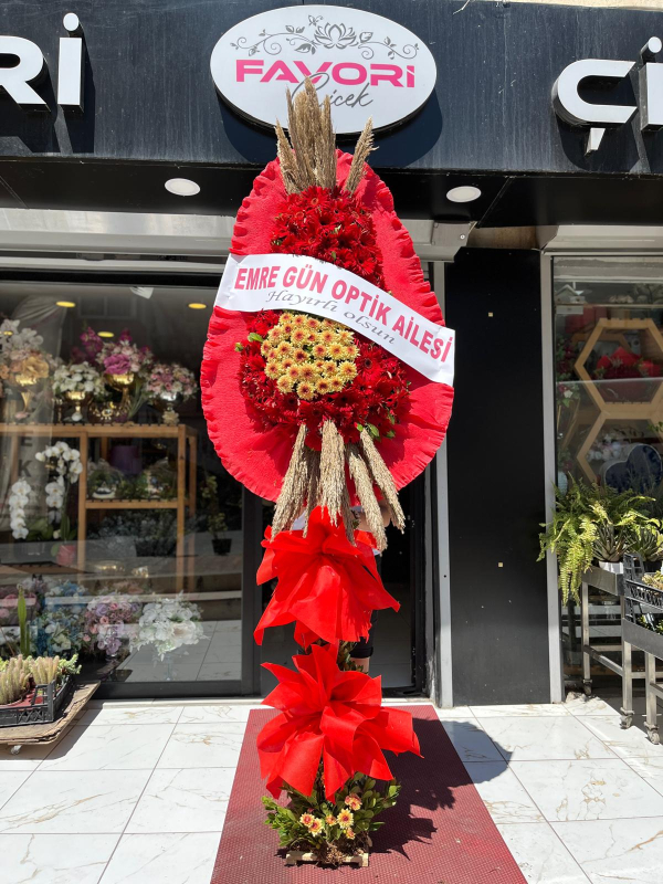 Kırmızı & Sarı/Turuncu Düğün İçin Çelenk