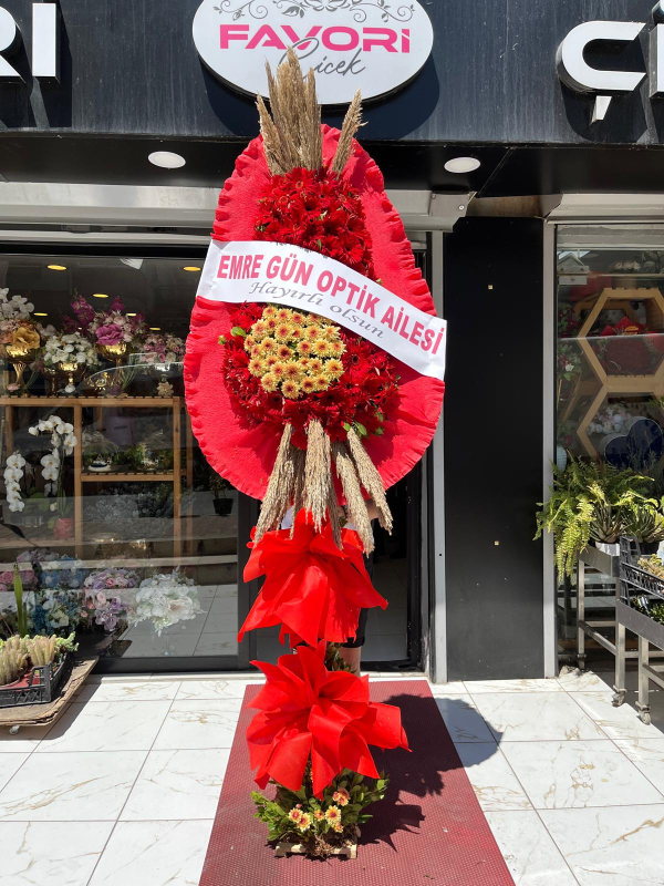 Kırmızı & Sarı/Turuncu Düğün İçin Çelenk