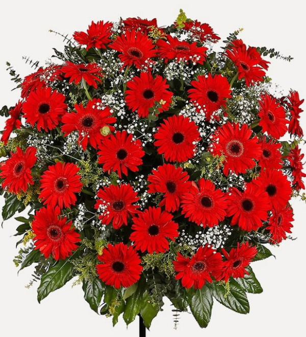 Kırmızı Gerbera Ferforje Çelenk
