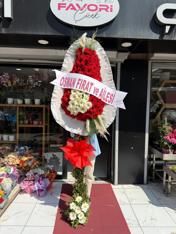 Kırmızı ve Beyaz Nikah & Düğün Çelengi