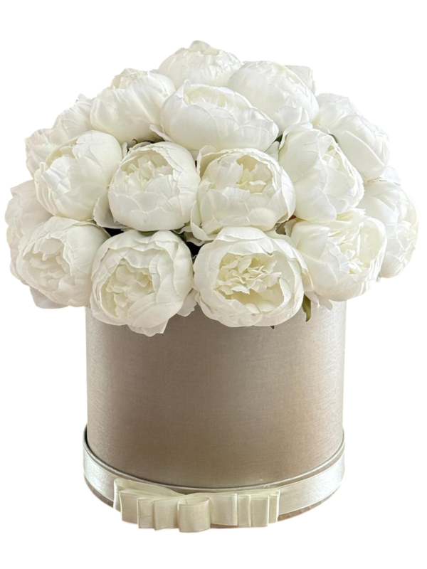 Kutuda Beyaz Yapay Şakayık Aranjmanı