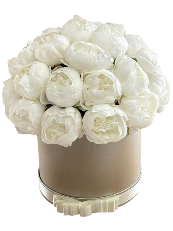 Kutuda Beyaz Yapay Şakayık Aranjmanı