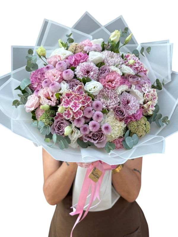 Pastel Pembe Tonlarda Premium Buket