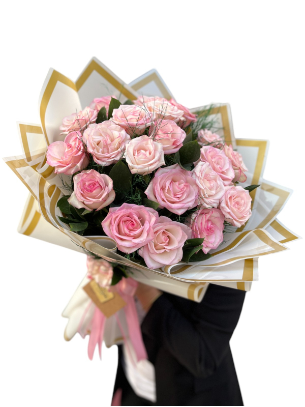 İthal Pembe Gül Buketi