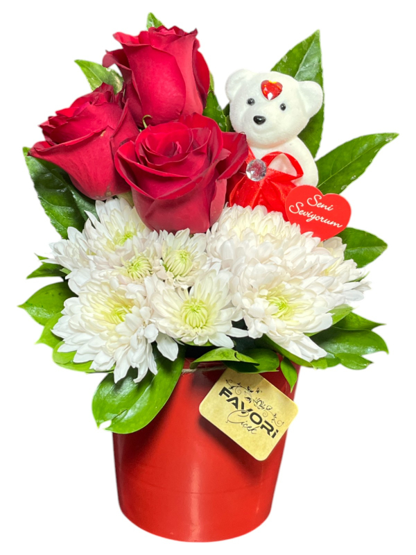 Romantik Çiçek ve Peluş Ayıcık