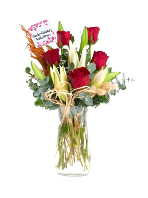 Anneler Günü Gül ve Lilyum Aranjmanı