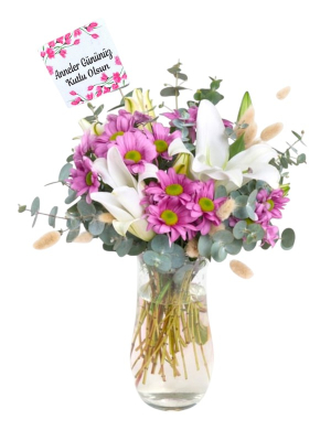 Anneler Günü Lilyum ve Papatya Aranjmanı