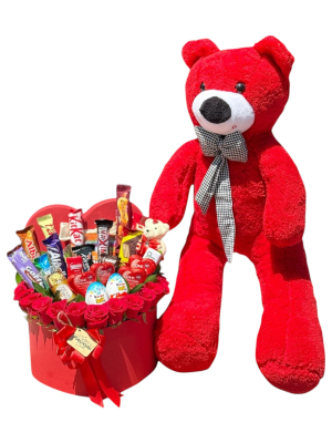 Ayıcıklı Kalpli Çikolata Kutusu