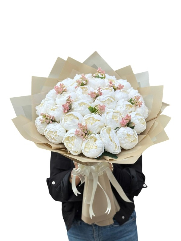 Yapay Beyaz Şakayık Buketi